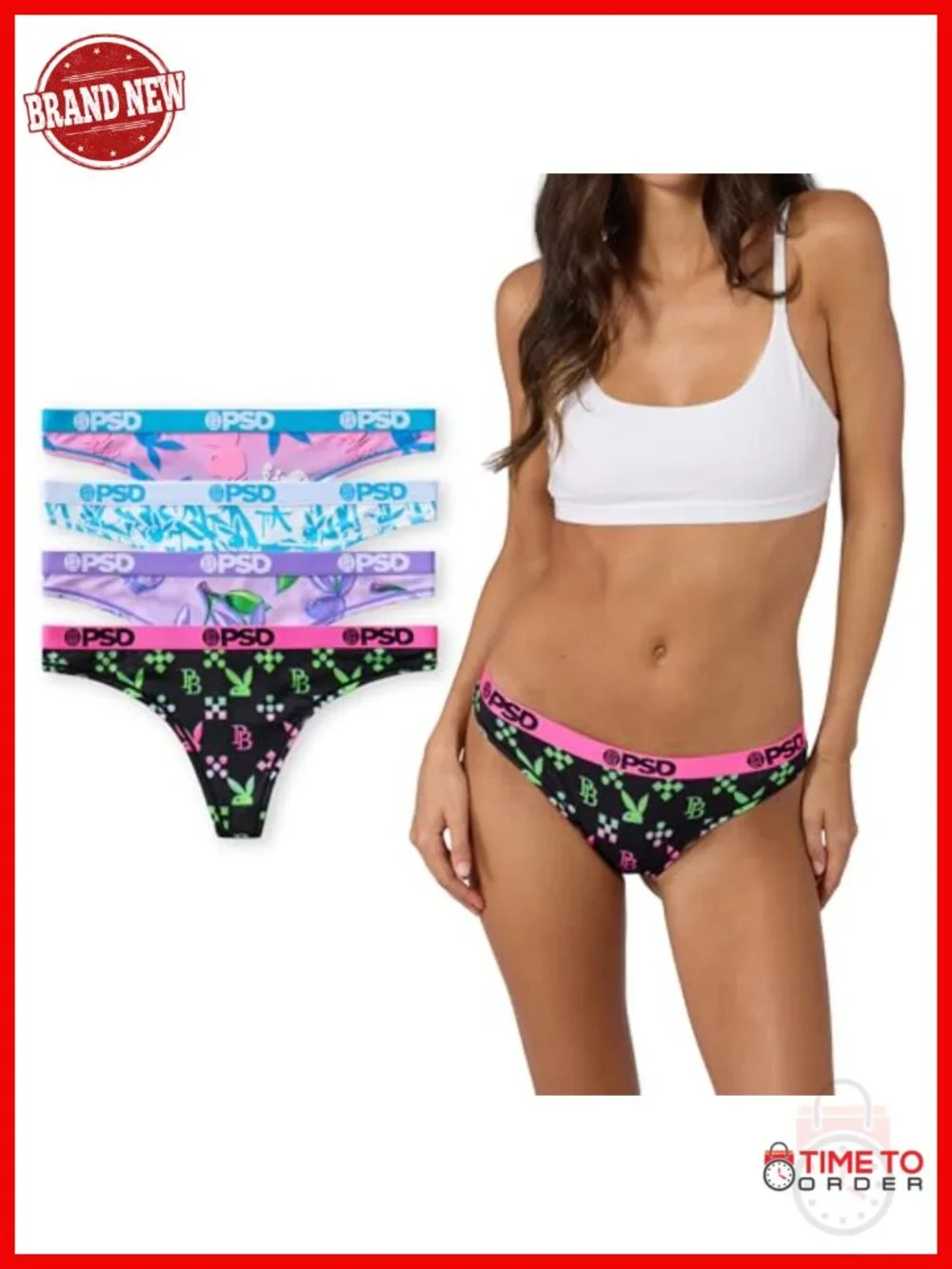 Womens Thong - Minimal Coverage Panties, Polyester Blend, 4-Pack